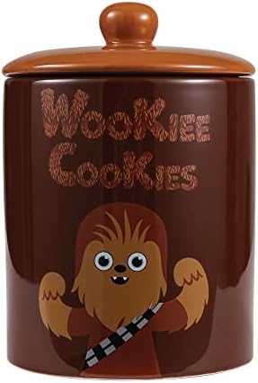  Star Wars For Pets The Mandalorian Snack Time Dog Treat Jar | 10 X 5 Ceramic Dog Treat Jar With Lid, Dishwasher Safe |Baby Yoda Green Dog Food Storage Container | Baby Yoda Treat Jar