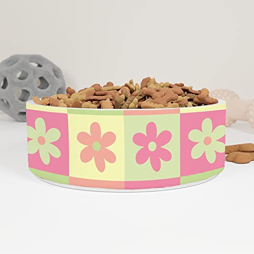GENERIC Pet Bowl Cat Dog Bowls, Daisy Pattern Bowl, Ceramic Dog Cat Pet Bowls Available In Two Sizes