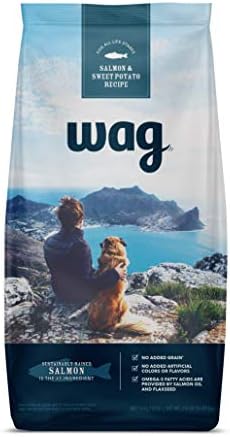  Amazon Brand - Wag Dry Dog Food Salmon & Sweet Potato, Grain Free 4 Lb Bag
