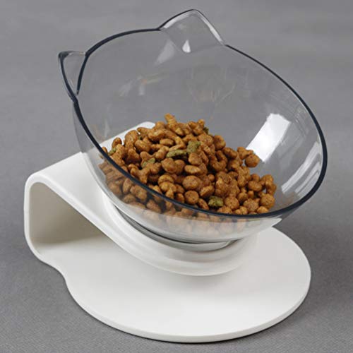  Balacoo Tilted Cat Feeder Puppy Feeder Water 15° Tilted Cat Food Bowl Tilting Neck Cat Food Water Bowls Raised Pet Feeder Bowl For Cats And Dogs (White) Water Bowl Water Dispenser