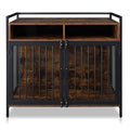 GENERIC 41 "Furniture Dog Cage, Metal Heavy Duty Super Sturdy Dog Cage, Dog Crate For Small/Medium Dogs, Double Door And Double Lock, With Storage And Anti-chew Features, Dog House, Rustic Brown