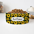 GENERIC Sunflowers Pattern Pet Bowl With Customized Name, Pet's Name Bowl, Food Bowl For Dog, Cat Bowl, Ceramic Bowl Available In Two Sizes