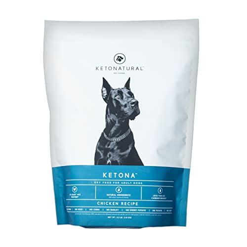  Ketona Chicken Recipe Adult Dry Dog Food, Natural, Low Carb (only 5%), High Protein (46%), Grain-Free, The Nutrition Of A Raw Diet With The Cost And Convenience Of A Kibble; 4.2lb