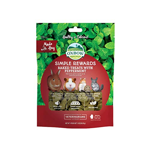  Oxbow (3 Pack) Simple Rewards Small Animal Treats Peppermint Oven Baked 2 Oz