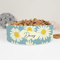 GENERIC Personalized Daisy Pattern Pet Bowl Custom Pet Name, Daisy Bowl Ceramic For Dogs, Cats Drinking Bowl, Available In Two Sizes