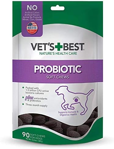  Vet's Best Probiotic Soft Chews Dog Supplements | Supports Dog Digestive Health | Promotes A Healthy Gut | 30 Day Supply