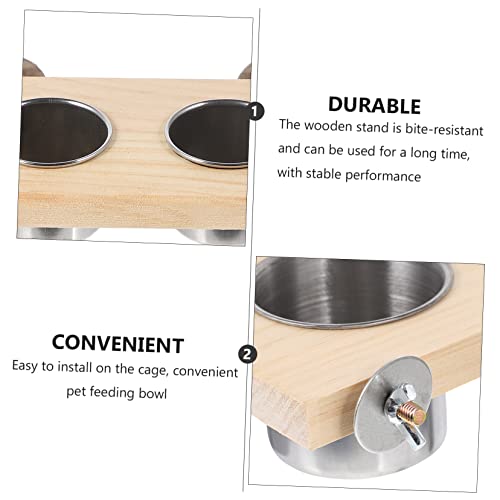 EVANEM 2pcs Bird Toy Bird Accessories Hamster Accessories Hanging Parrot Bowl Bird Cage Plastic Cup Water Bird Cup Parrot Water Cup Pet Feeder Parrot Food Cups To Feed Water Cup Wood