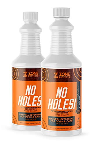  Zone Protects No Holes! Concentrate Bundle. Stop Digging Dogs. Two 32oz Concentrate Bottles. Saves 80%. Each Bottle Makes Two Gallons.