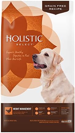  Holistic Select Natural Grain Free Dry Dog Food, Weight Management Chicken Meal & Peas Recipe, 24-Pound Bag