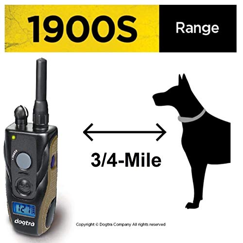  Dogtra 1900S Remote Dog Training Collar - 3/4 Mile Range, Waterproof, Rechargeable, Vibration - Includes Essential Pet Products Dog Training Clicker And Collapsible Food And Water Bowl