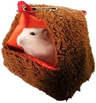 Cat Carrier Pet Hamster Cage, Plush Nest, Cotton Bed, Suitable For Squirrel Ferret Rat Small Pet Pet Carrier (Color : Brass)