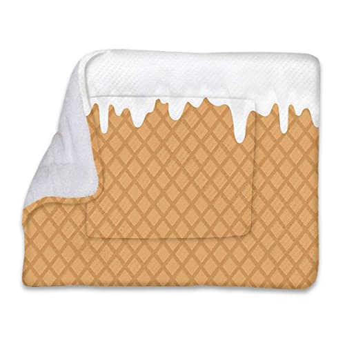GENERIC Yellow Ultra Soft Thick Flannel Dog Cat Bed Mats Breakfast Food Cartoon Like Image Soft Warm Puppy Blanket Cover Dog Cat Fluffy Fur Blanket Sleep Fast Food Dessert 22" X 28"