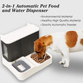  Koquena 2 In 1 Automatic Feeder Dog Water Fountain Pet Gravity Self Feeding Food And Water Dispenser For Small Medium Big Pets Grey