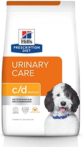  Hill's Prescription Diet C/d Multicare Urinary Care Chicken Flavor Dry Dog Food, Veterinary Diet, 8.5 Lb. Bag