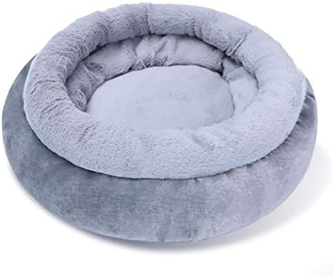  SONGBIRDTH Cat Round Litter Pad Small Dog Winter Sleeping Mat Anti-Slip Cattery Pet Supply,Breathable Cotton Blend,Removable Easy To Clean Sky Blue S