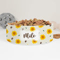 GENERIC Personalized Pet Bowl, Sunflower Pattern Bowl With Name, Custom Ceramic Dog Cat Pet Bowls