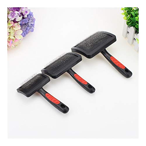  YangYan 1pc Pet Grooming Needle Comb Shedding Hair Remove Brush Slicker Massage Tool Dog Cat Supplies Protective Pet Accessories DogComb (Color : Black, Size : S)