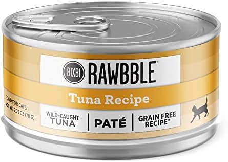  BIXBI Rawbble Tuna Pate Recipe Cans – Grain Free, Protein Rich Wet Cat Food – (2.75 Ounce Cans, Case Of 24)