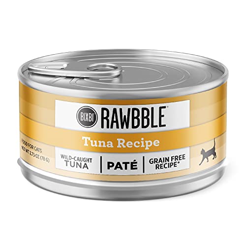  BIXBI Rawbble Tuna Pate Recipe Cans – Grain Free, Protein Rich Wet Cat Food – (2.75 Ounce Cans, Case Of 24)