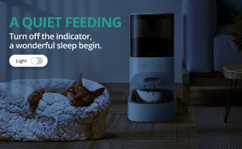  Automatic Cat Feeder; Timed Cat Feeder With APP Control; Dog Food Dispenser With Stainless Steel & Lock Lid; Up To 20 Portions 10 Meals Per Day; 30S Voice Recorder; 4L Programmable Pet Feeder