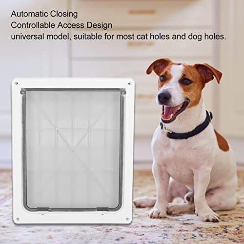  Cat Door, Pet Flap Door Guard Food Screw Fixing Glossy Automatic Closing Controllable Access For Dog Holes For Cat Holes (L)