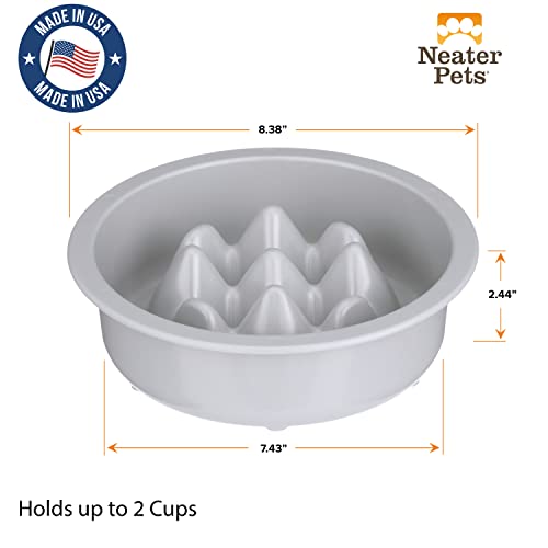  Neater Pets The Niner Slow Feed Bowl For Cats & Dogs - Insert Bowl For Neater Feeder Express Medium/Large, Deluxe Large, & 2-Quart Feeders - Slow Down Eating & Stop Bloat Vomit - 2 Cups Food Capacity