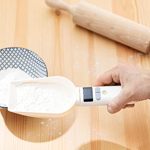 Navaris Digital Food Measuring Scoop - Electronic Scale Spoon For Kitchen, Dog Food, Cat Food, Pet Food - 250 Ml / 250 G / 8.5 Oz Cup USB Rechargeable