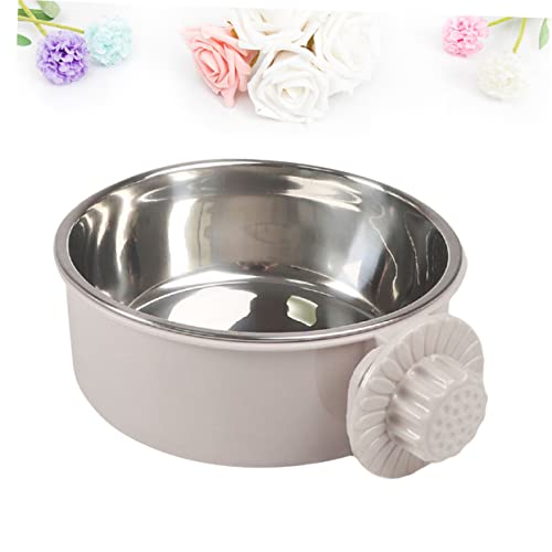  Balacoo 3pcs Cat Grey Steel Cage Macaw Stainless Coop S Bird Dog Pet Hanging Cup Bowl Feeders Food Animal Bows Cockatiel Dish Size Parakeet Feeding Budgies Bowls Birds Supplies For