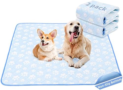  Dog Pee Pad Washable - Extra Large Instant Absorb Thicker Training Pads Non-Slip Pet Playpen Mat Waterproof Reusable Floor Mat Ideal For Puppy Senior Dog Whelping Incontinence Housebreaking (65“x48)