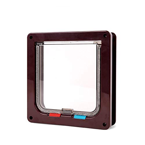 GENERIC Door Small Cat Gate Door Dog Door 4 Way Lockable Cat Kitten Door Security Flap Door Abs Plastic 1Pcs 25X23.5X5.3Cm