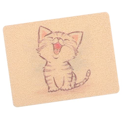  Litter Bix X Non- Soft-Touch Kitten - Dog Food Khaki Sleeping Easy Tray Mats Litter Cm Clean Mat Cat Water Bowl Catcher PVC Pet Mesh Four Supplies Pattern -Touch Comfort For Cat Litter