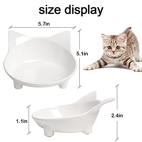  Cat Bowls Non Slip Cat Food Bowls Shallow Cat Food Dish Pet Bowls To Stress Relief Of Whisker Fatigue & Prevent Vomiting Cat Feeding Bowls Wide Dog Bowls For Cats Puppy Rabbit Small Animals