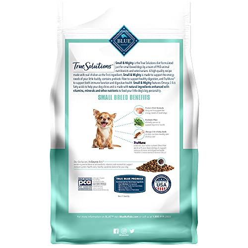  Blue Buffalo True Solutions Small & Mighty Natural Small Breed Adult Dry Dog Food, Chicken 4-lb