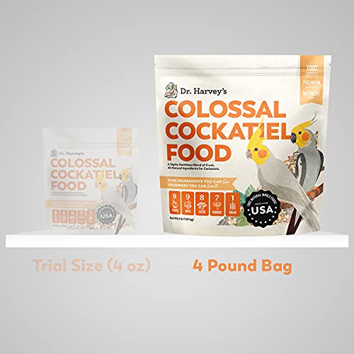  Dr. Harvey's Colossal Cockatiel Blend, All Natural Daily Food For Cockatiels (4 Pounds)