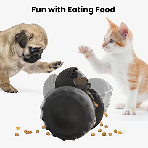  Dog Puzzle Toys, Interactive Treat Toy Food Dispenser, JOSMAX Robot Wheel Slow Feeder Toys For Smart Dogs To Keep Them Busy, Enrichment Toys For IQ Training Mind Improvement - Black