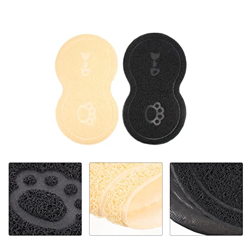  LUOZZY 2Pcs Peanut Shaped Litter Mats Cat Litter Mats Litter Trapping Mats For Pet Cat Dog Feeding Mats