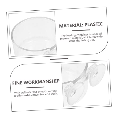  EVANEM 2pcs Feeding Cup Glass Dispenser Accessory Tray Aquarium Plant Feeder Fish Tank Shrimp Feeder Aquatic Pet Food Cup Aquarium Feeding Tools Floating Food Tray Plastic Fish Feeder