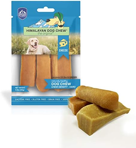  Himalayan Dog Chew Yak Cheese Dog Chews, 100% Natural, Long Lasting, Gluten Free, Healthy & Safe Dog Treats, Lactose & Grain Free, Protein Rich, Large Dogs 55 Lbs & Smaller, Real Bacon Bits, 3.3 Oz
