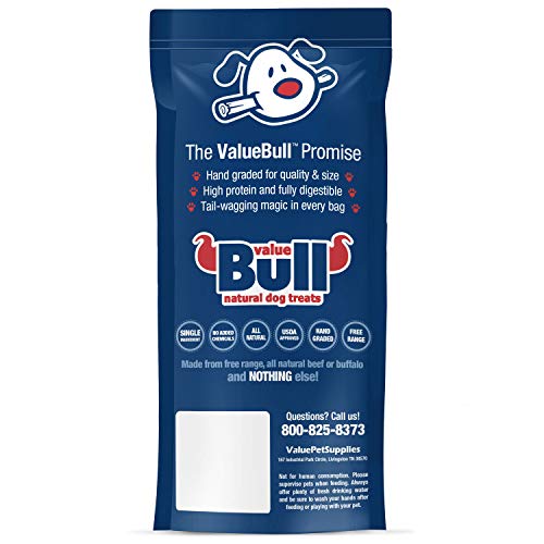  ValueBull Bully Sticks For Small Dogs, Extra Thin 12 Inch, 10 Count - All Natural Dog Treats, 100% Beef Pizzles, Single Ingredient Rawhide Alternative