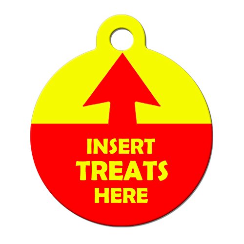  Big Jerk Custom Products Ltd Funny Dog Cat Pet ID Tag - Insert Treats Here - Personalize Colors And Your Pet.