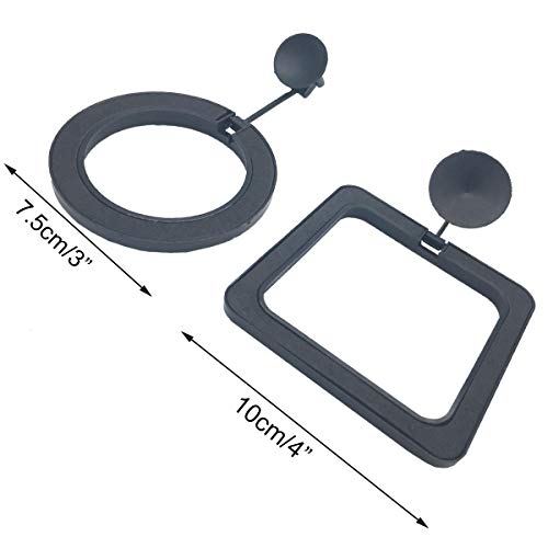  NGe 5Pcs Round Square Cone Fish Feeder Set, Floating Food Feeding Ring, Live Red Worm Feeder Funnel Plate, With Suction Cups (Black)