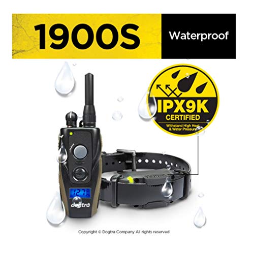 Dogtra 1900S Remote Dog Training Collar - 3/4 Mile Range, Waterproof, Rechargeable, Vibration - Includes Essential Pet Products Dog Training Clicker And Collapsible Food And Water Bowl
