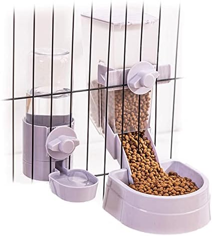 1L Automatic Rabbit Food Dispenser, Rabbit Food And Water Bowls, Small Pet Feeder With Lid, Great For Rabbits, Ferrets, Cats, Birds