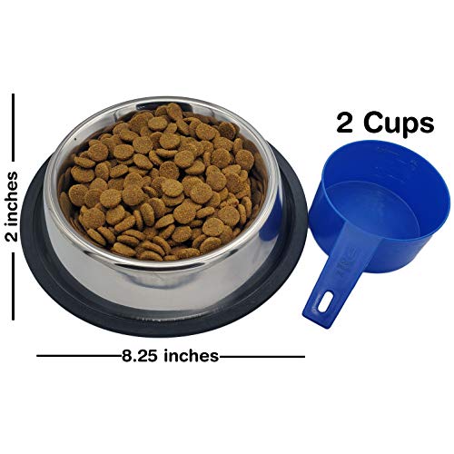  Jeyfel Decals: Personalized Stainless Steel Pet Bowl Set. Dog, Cat. 16 OZ. (2 Cups) (Pink)
