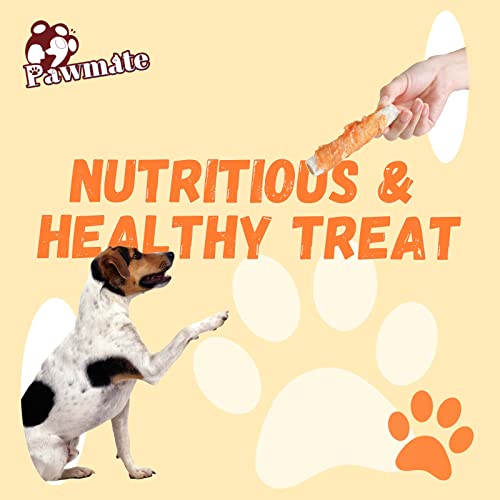  Pawmate Dog Treats Chicken Wrapped Sweet Potato Rawhide Big Stick Long Lasting Dog Treats For Medium Large Dogs