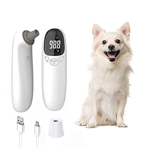  Pet Thermometer For Dog Cat Rechargeable Infrared Pet Ear Thermometer 1 Second Reading Fast And Accurate Temperature Detection, ℉/℃ Switchable