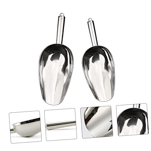  PATKAW 2pcs Dog Food Stainless Steel Spatula Stainless Steel Spoon Stainless Dog Food Scooper Metal Candy Scoop Multifunction Shovel Stainless Food Shovel Cat Food Shovel Pet Food Shovel