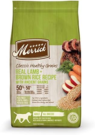  Merrick Classic Healthy Grains Dry Dog Food Real Beef & Brown Rice Recipe With Ancient Grains, Offer - 33 Lb. Bag