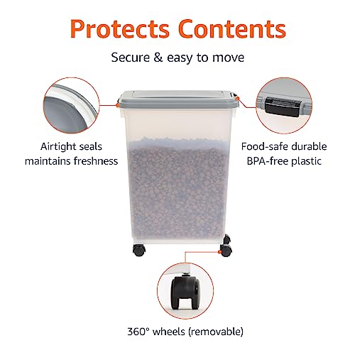  Amazon Basics Airtight Dog Food Storage Container With Scoop, 47 QT