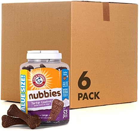  Arm & Hammer For Pets Nubbies Dental Treats For Dogs From Arm And Hammer - Dog Dental Chews Fight Bad Dog Breath, Plaque & Tartar-Dog Dental Care, 139 Count(Pack Of 1)